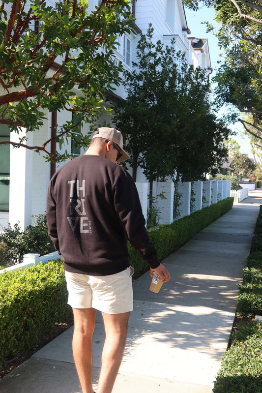 Thrive- Black Crewneck