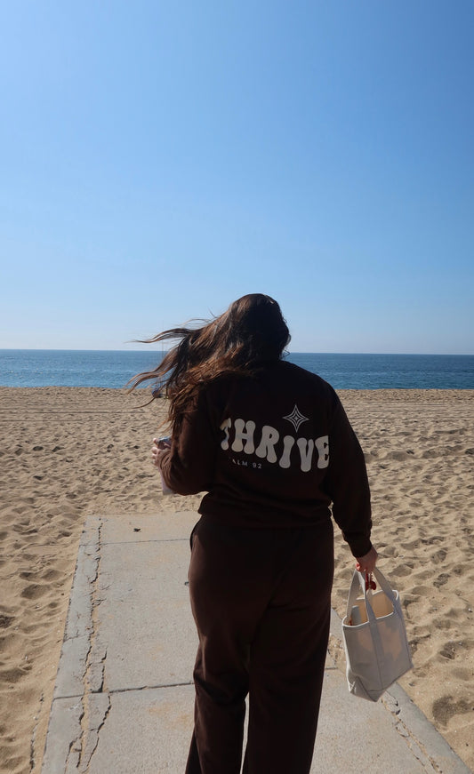 Thrive- Brown Crewneck
